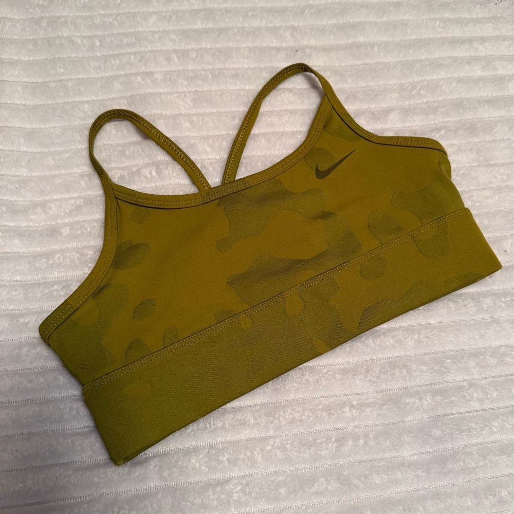Nike Camo Olive Girls Sports Bra